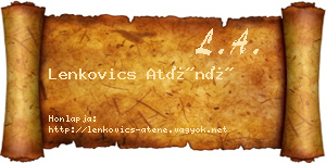 Lenkovics Aténé névjegykártya